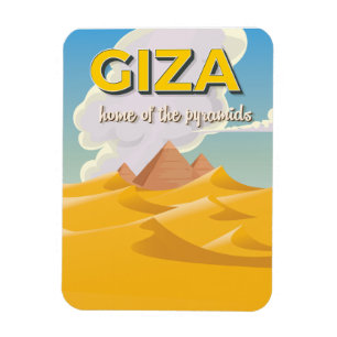 Giza - Home of the pyramids travel poster Magnet