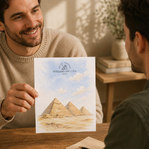 Giza Pyramids Egypt   Architecture Landscape Postcard