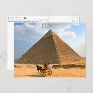 Giza Pyramids, Egypt Postcard