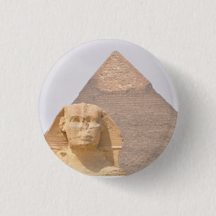 Giza Pyramids Sphinx Pharaoh ancient Egypt Trip 3 Cm Round Badge