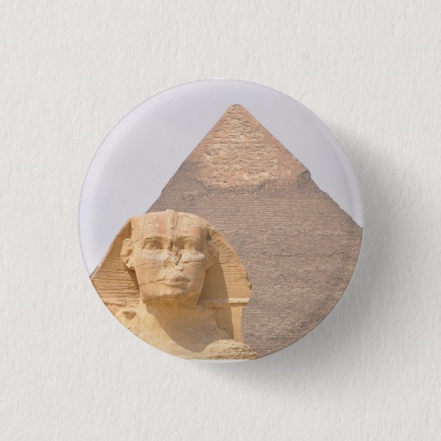 Giza Pyramids Sphinx Pharaoh ancient Egypt Trip 3 Cm Round Badge (Front)