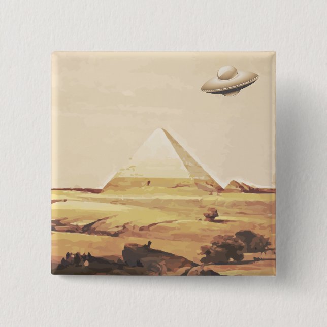 Giza Spaceship 15 Cm Square Badge (Front)