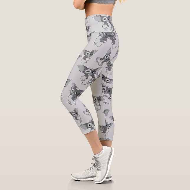 Gizmo | Black & White Pattern Capri Leggings (Left)