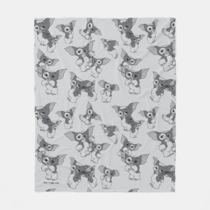 Gizmo   Black & White Pattern Fleece Blanket