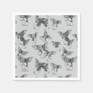 Gizmo   Black & White Pattern Napkin