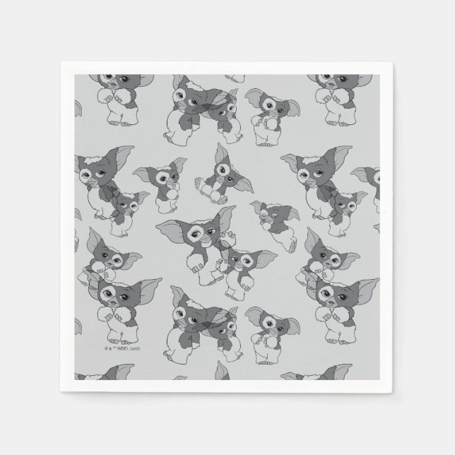 Gizmo | Black & White Pattern Napkin (Front)