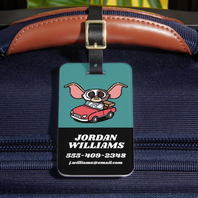 Gizmo | Cute Comic Driver Luggage Tag (Front Insitu 2)