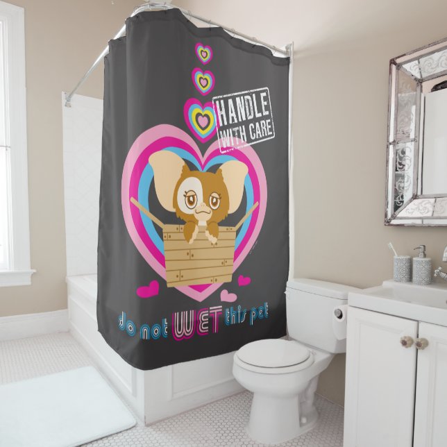 Gizmo | Do Not Wet This Pet Shower Curtain (In Situ)