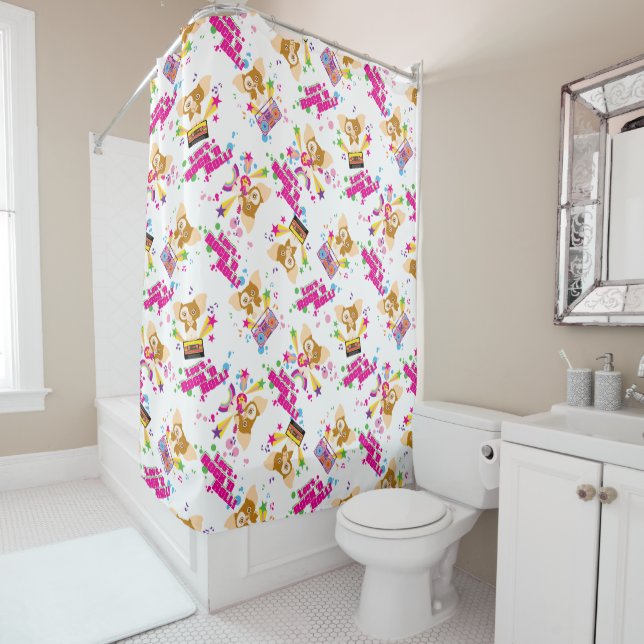 Gizmo | Let's Rock 'n Roll Pattern Shower Curtain (In Situ)