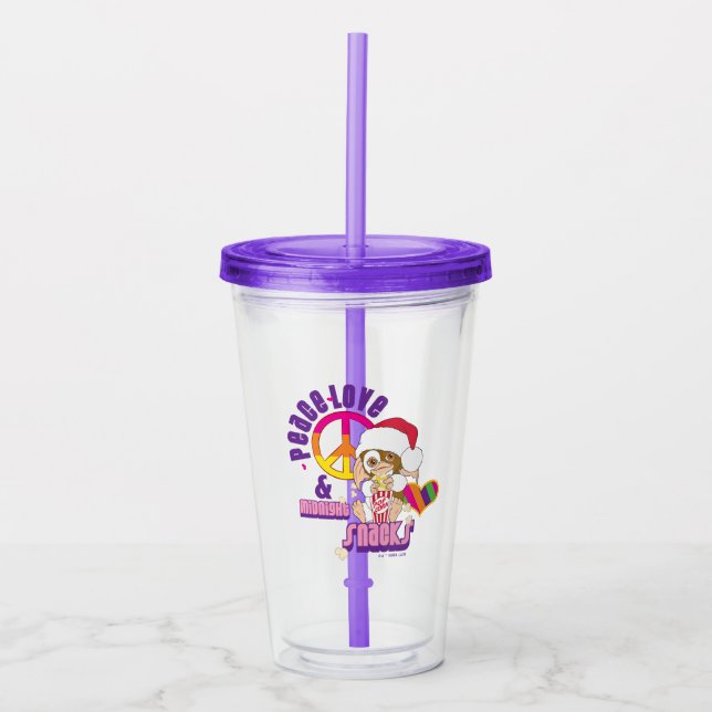 Gizmo | Peace Love & Midnight Snacks Acrylic Tumbler (Front)