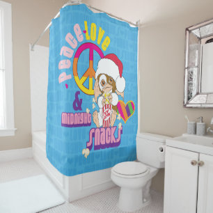 Gizmo   Peace Love & Midnight Snacks Shower Curtain