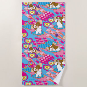 Gizmo Pink Peace & Love Pattern Beach Towel