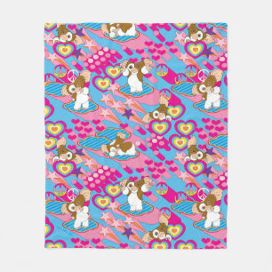 Gizmo Pink Peace & Love Pattern Fleece Blanket