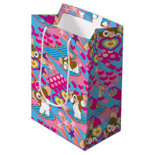 Gizmo   Pink Peace & Love Pattern Medium Gift Bag