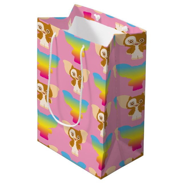 Gizmo | Rainbow Pattern Medium Gift Bag (Front Angled)
