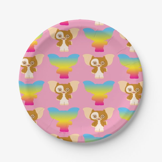 Gizmo | Rainbow Pattern Paper Plate (Front)