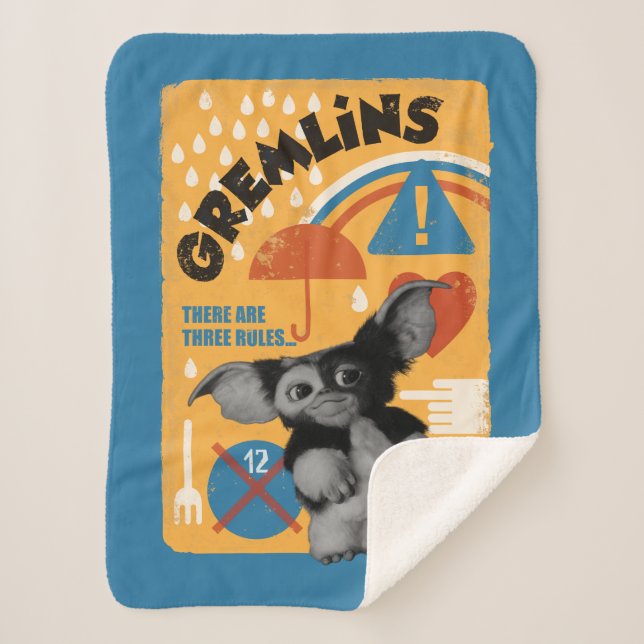 Gizmo | There Are Three Rules Sherpa Blanket (Front)