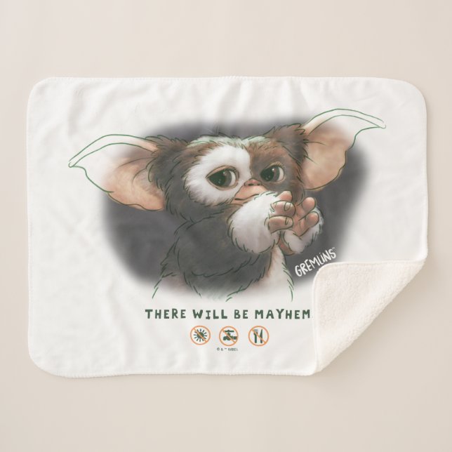 Gizmo There Will Be Mayhem Sherpa Blanket (Front (Horizontal))