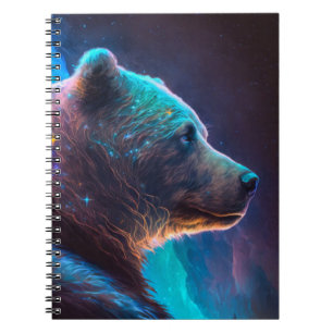 Gizzly Bear Animal Portrait Painting Wildlife Notebook