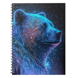 Gizzly Bear Animal Portrait Painting Wildlife Notebook