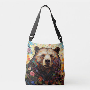 Gizzly Bear Colourful Animal Enchanting Crossbody Bag