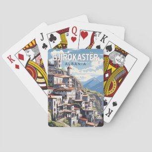 Gjirokaster Albania Travel Art Vintage Playing Cards