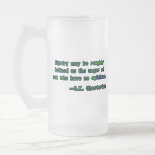 GK Chesterton & Bigotry Frosted Glass Beer Mug