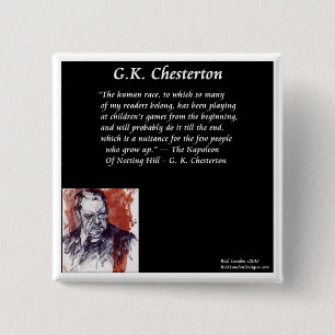 GK Chesterton & Opening Book Line 15 Cm Square Badge