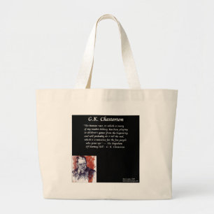 GK Chesterton & Opening Book Line Large Tote Bag
