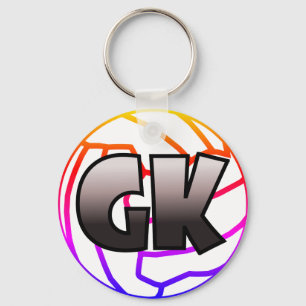 GK Goal Keeper Netball Player Position Key Ring