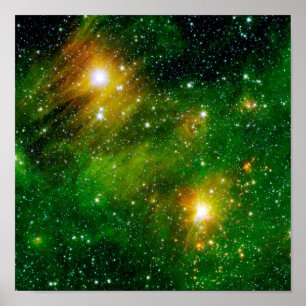 GL490 Green Gas Cloud Nebula - NASA Space Photo Poster