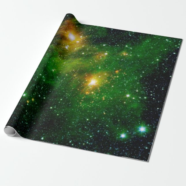 GL490 Green Gas Cloud Nebula - NASA Space Photo Wrapping Paper (Unrolled)
