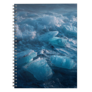Glacial Blue Ice Ocean Wave Photography Notebook