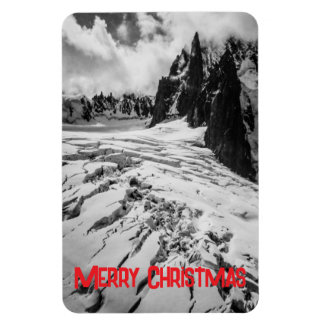 Glacial Crevasse Mont Blanc, France Christmas Magnet