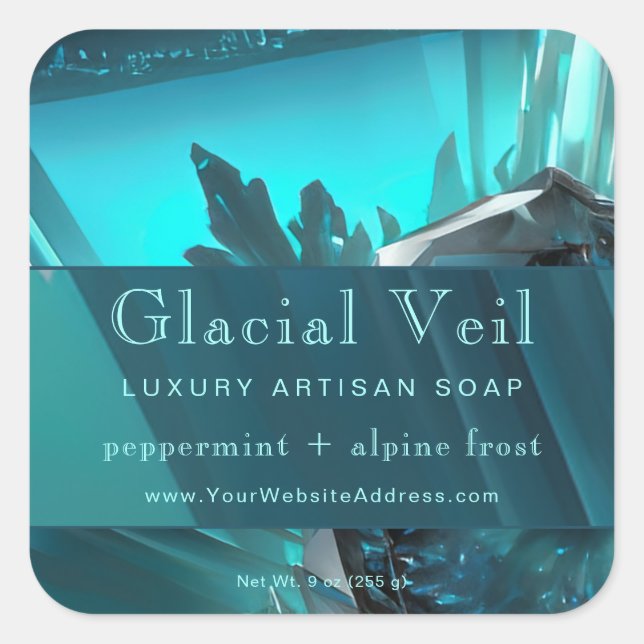 Glacial Crystal Turquoise Frozen Product Label (Front)