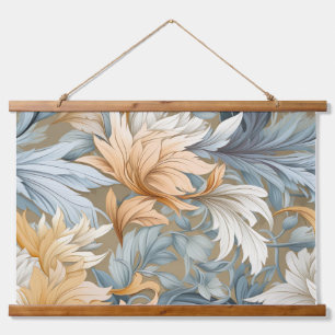 Glacial Flora Symphony Winter Botanical Hanging Tapestry