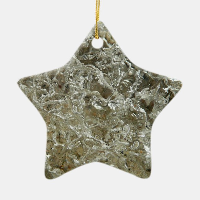 Glacial Ice Abstract Nature Texture Ceramic Tree Decoration (Front)