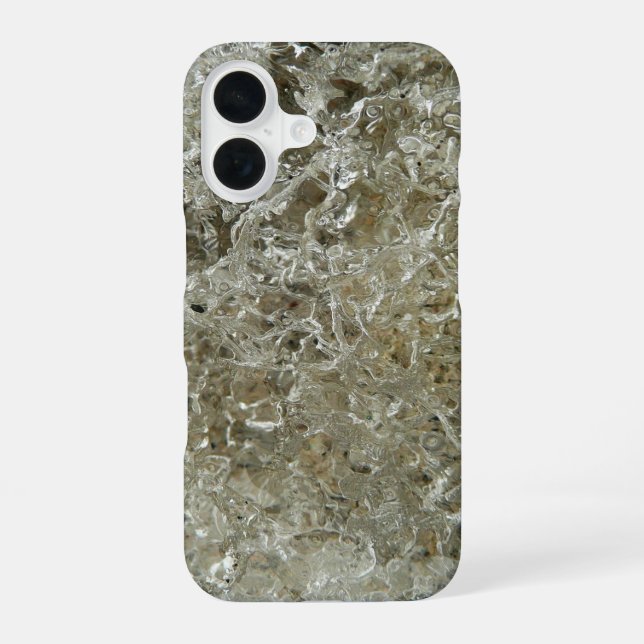 Glacial Ice Abstract Nature Texture iPhone 16 Case (Back)