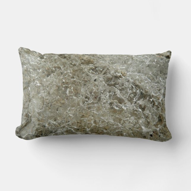Glacial Ice Abstract Nature Texture Lumbar Cushion (Front)