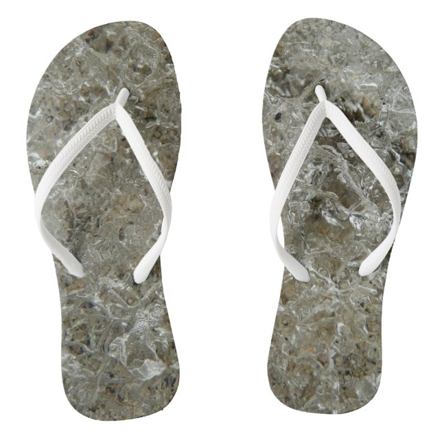 Glacial Ice Abstract Nature Texture Thongs (Footbed)