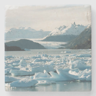 Glacial Icebergs Stone Coaster