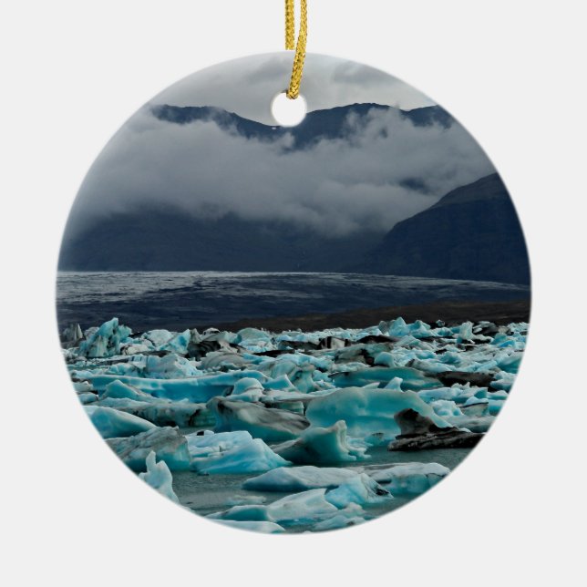 Glacial lake Jokulsarlon - Iceland Ceramic Ornament (Front)