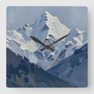 Glacial Majesty: An Impasto Study of Light and Sha Square Wall Clock