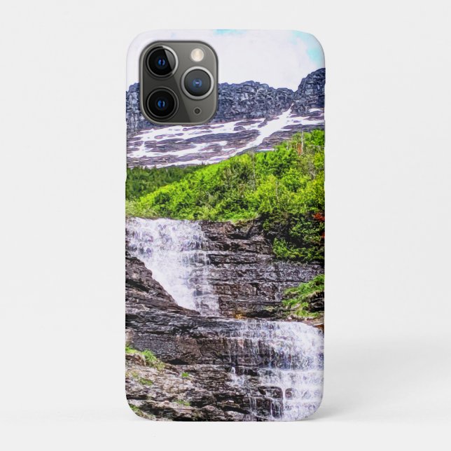 Glacial Melt Waterfalls Rush off Rocky Mountains Case-Mate iPhone Case (Back)