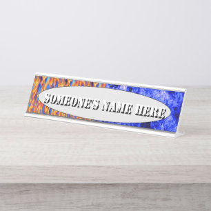 Glaciem et Ignis by Kenneth Yoncich Desk Name Plate