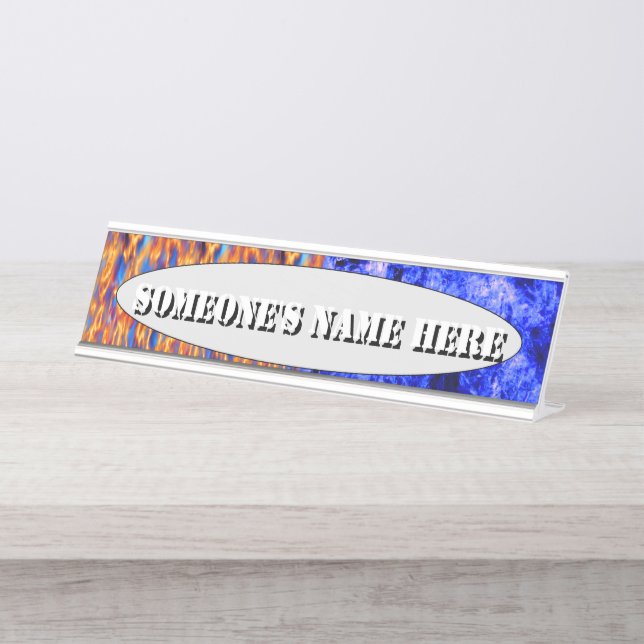 Glaciem et Ignis by Kenneth Yoncich Desk Name Plate (Front)