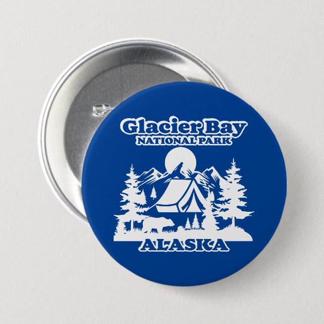 Glacier Bay Alaska 7.5 Cm Round Badge (Front & Back)
