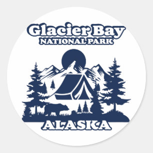 Glacier Bay Alaska Classic Round Sticker