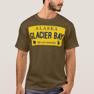 Glacier Bay Alaska License Plate T-Shirt