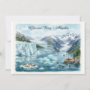 Glacier Bay Alaska National Park Watercolor Card